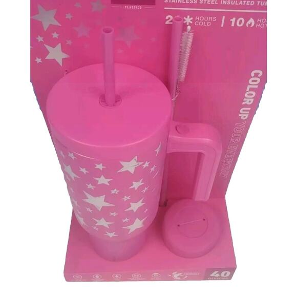 Hydrapeak Voyager 40oz Etched Stars Tumbler Winter 2024 NEW Pink - Picture 4 of 6